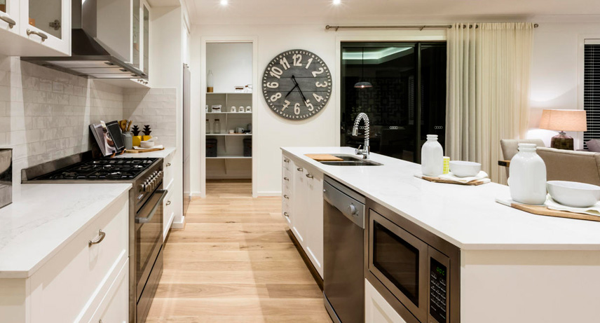Salón con cocina rectangular