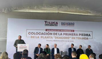 DEACERO coloca la primera piedra de su próximo Patio en Toluca