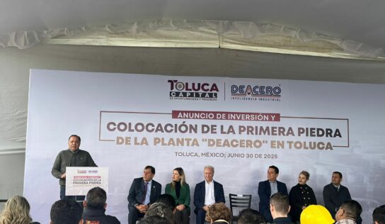 DEACERO coloca la primera piedra de su próximo Patio en Toluca