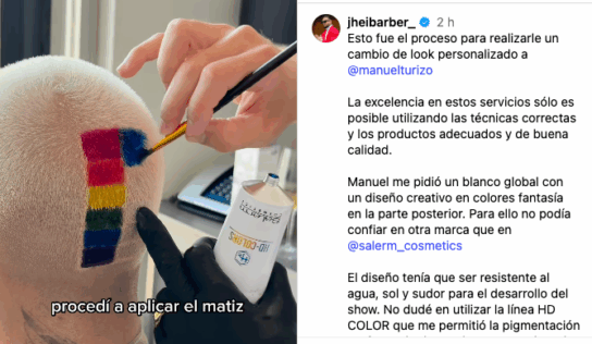 El estilista Jhei Barber firma el nuevo look de Manuel Turizo con productos de Salerm Cosmetics