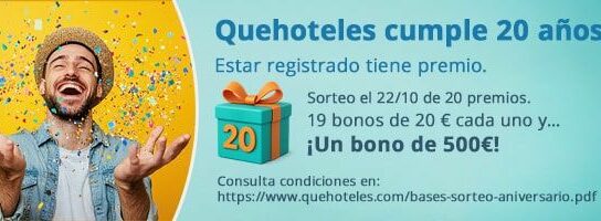 Quehoteles.com celebra 20 años en el sector con más de 1,5 millones de reservas disfrutadas