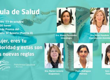 Nuevo Aula de Salud de Policlínica Gipuzkoa: ‘Mujer, eres tu prioridad y estas son las nuevas reglas’