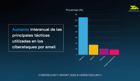 Según un estudio de Hornetsecurity, los ataques de malware han crecido un 131% en 2025