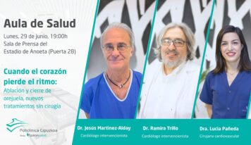 Expertos de Policlínica Gipuzkoa abordan los tratamientos más avanzados para las arritmias y la prevención del ictus sin cirugía