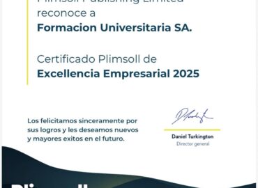 El Grupo Educativo Formación Universitaria reconocido con el Certificado Plimsoll de Excelencia Empresarial 2025