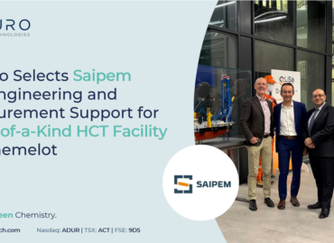 Aduro elige a Saipem para que le preste apoyo en ingeniería y aprovisionamiento para la primera instalación de HCT de este tipo en Chemelot